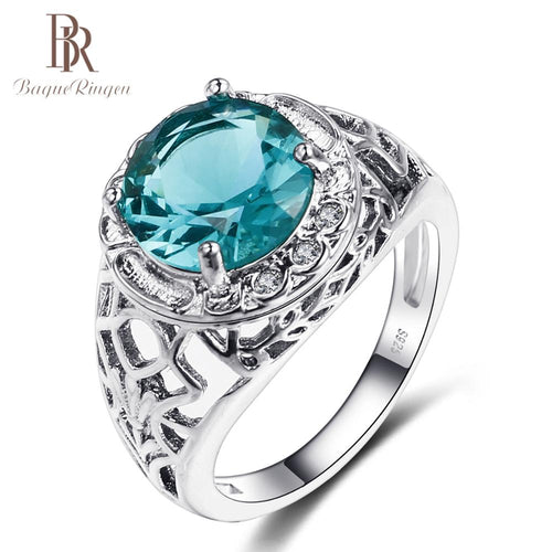 Bague Ringen Vintage 100% 925 Sterling Silver Created Alexandrite Gemstone Rings For Women Party Anniversary Fine Jewelry Ring