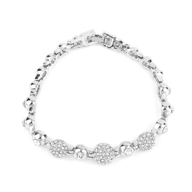 European American Style Women Lady Crystal Plated Bracelet Rouns Shape All Match Clothes Charming Bracelet Jewelry