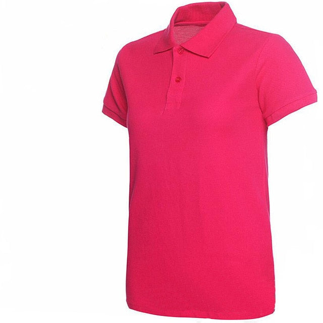 2019 Summer Fashion Polo Shirt Women New Casual Short Sleeve Slim Polos Mujer Shirts Tops Plus Size Female Cotton Polo Shirt